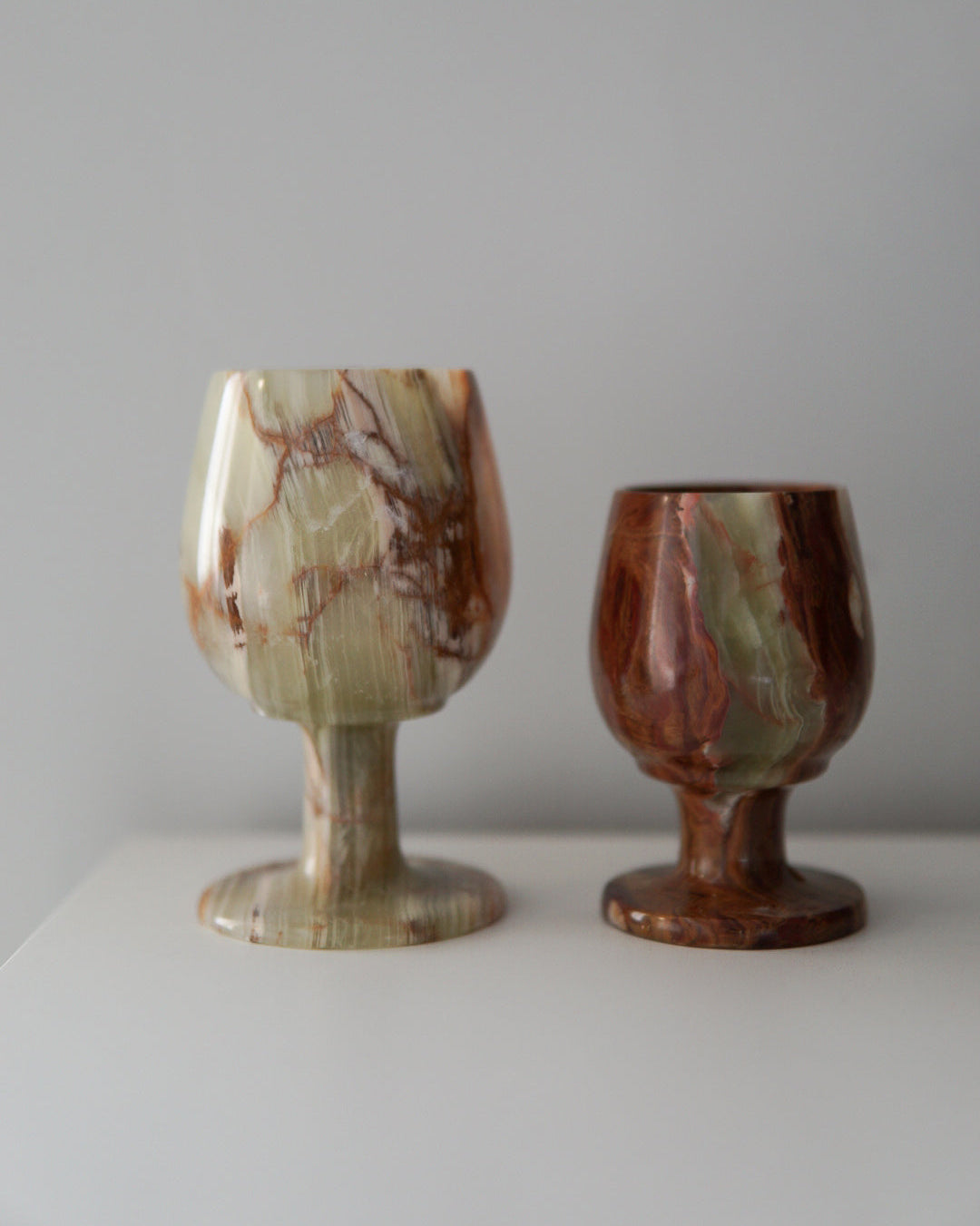 Pair of Vintage Onyx Goblets