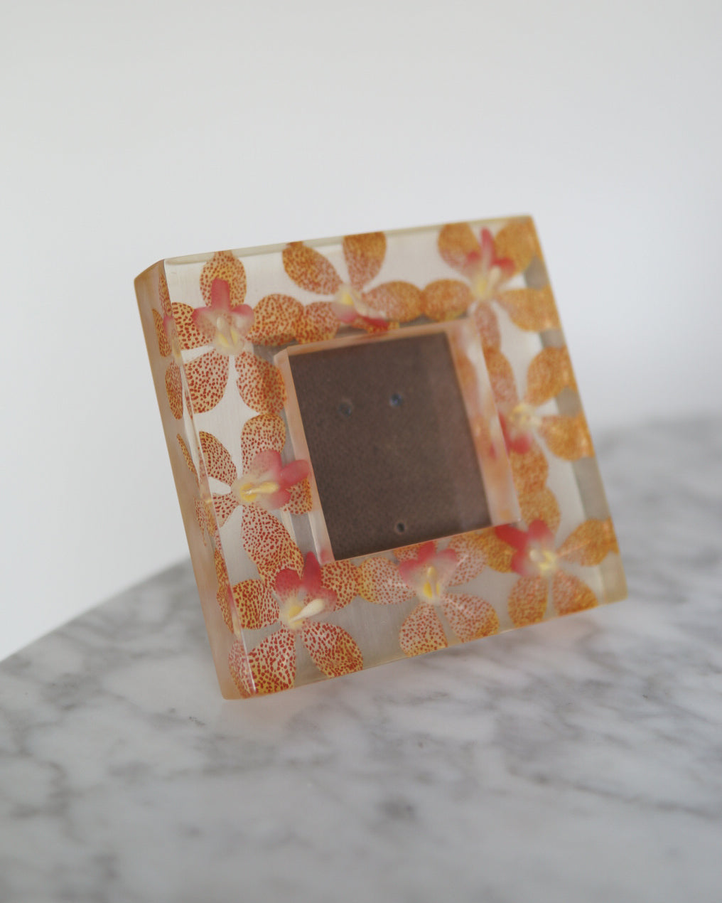 Acyclic Lucite Lily Picture Frame