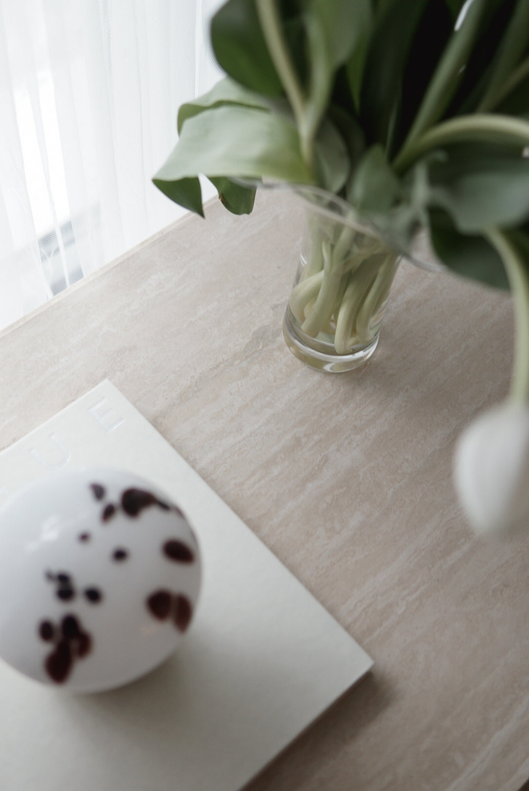 Vintage Travertine Side/Coffee Table