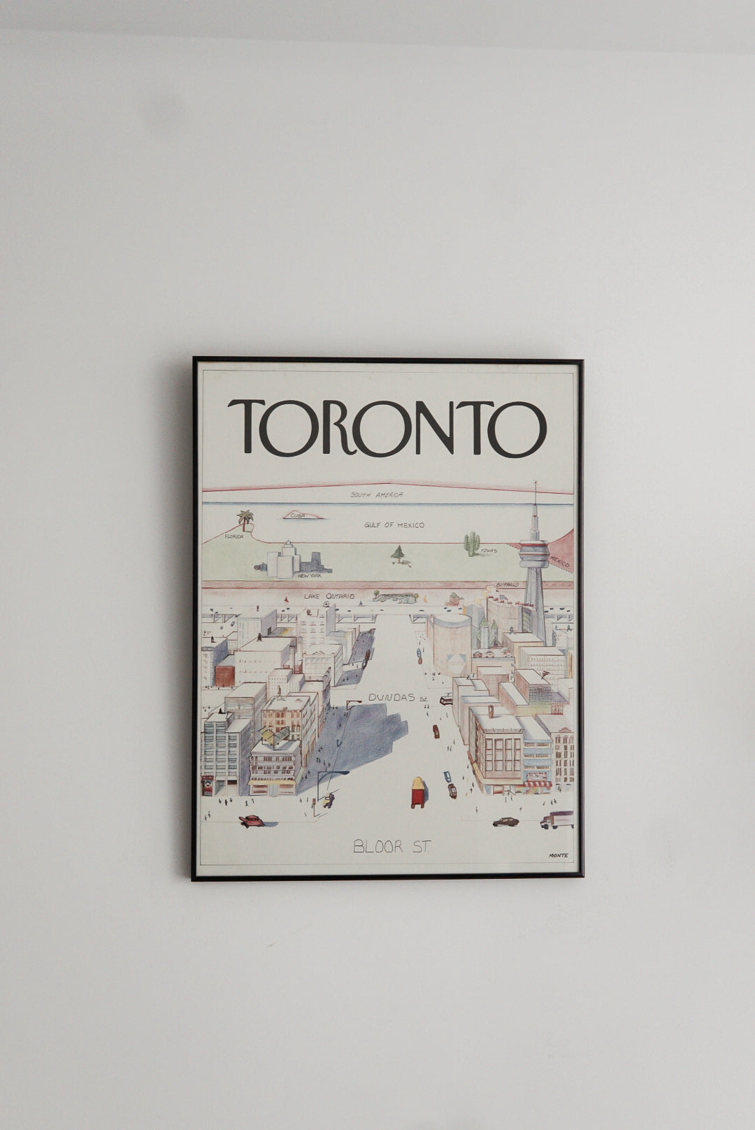 Vintage Toronto Framed Sketch by Monte