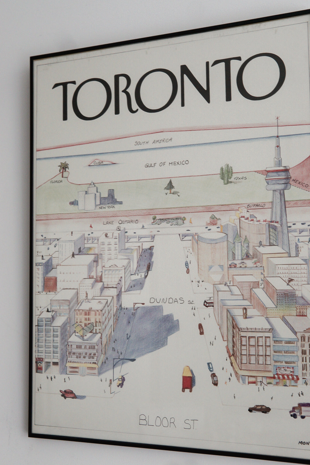 Vintage Toronto Framed Sketch by Monte