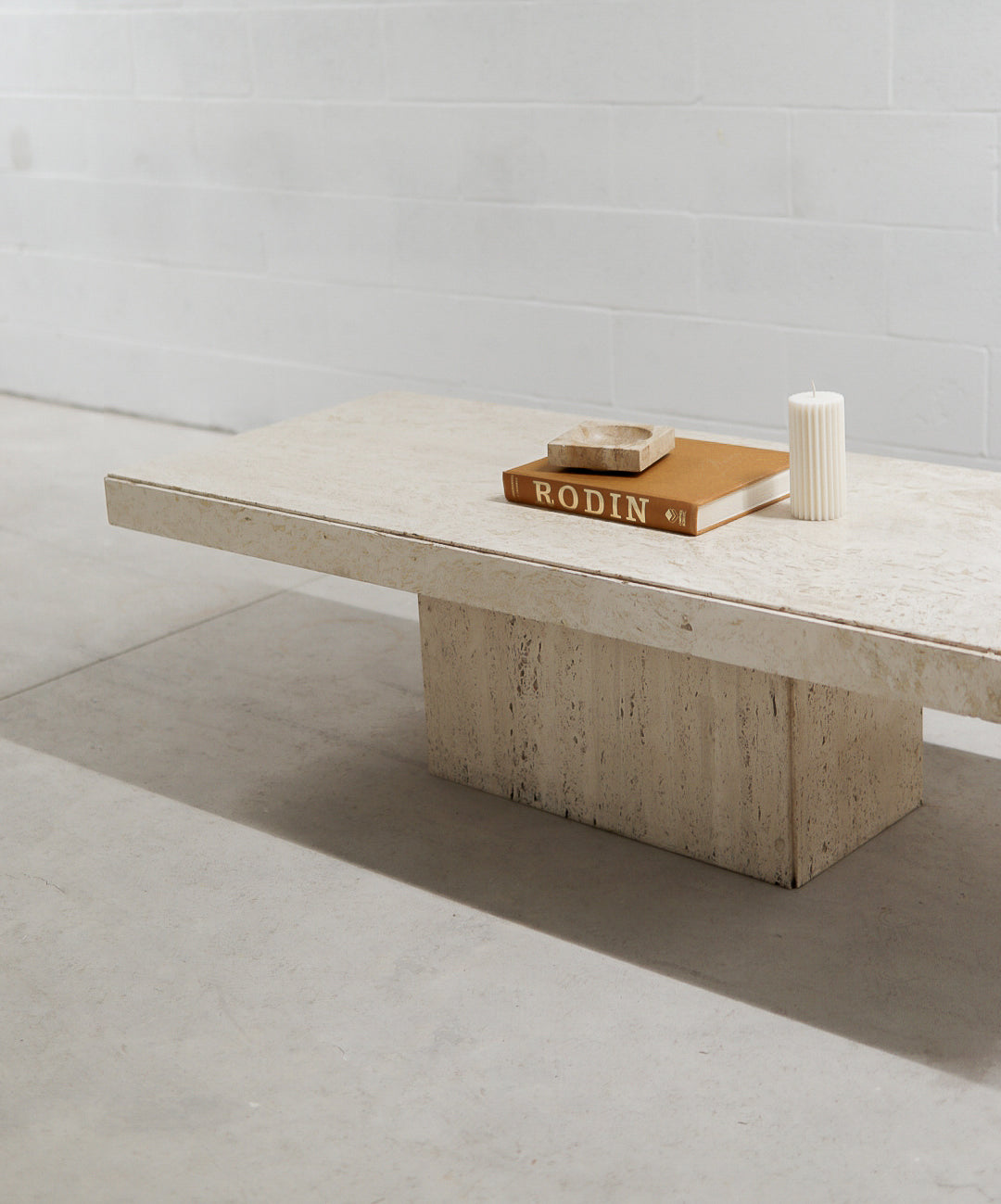 Vintage Rectangular Travertine Coffee Table