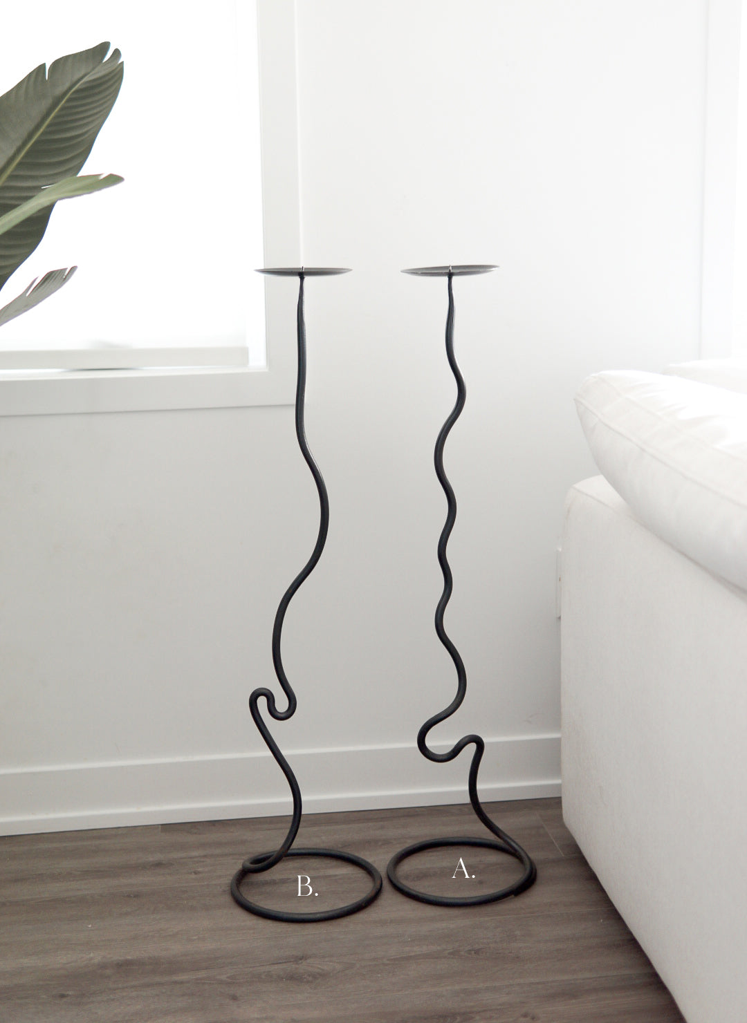 Squiggly Floor Candle Holders