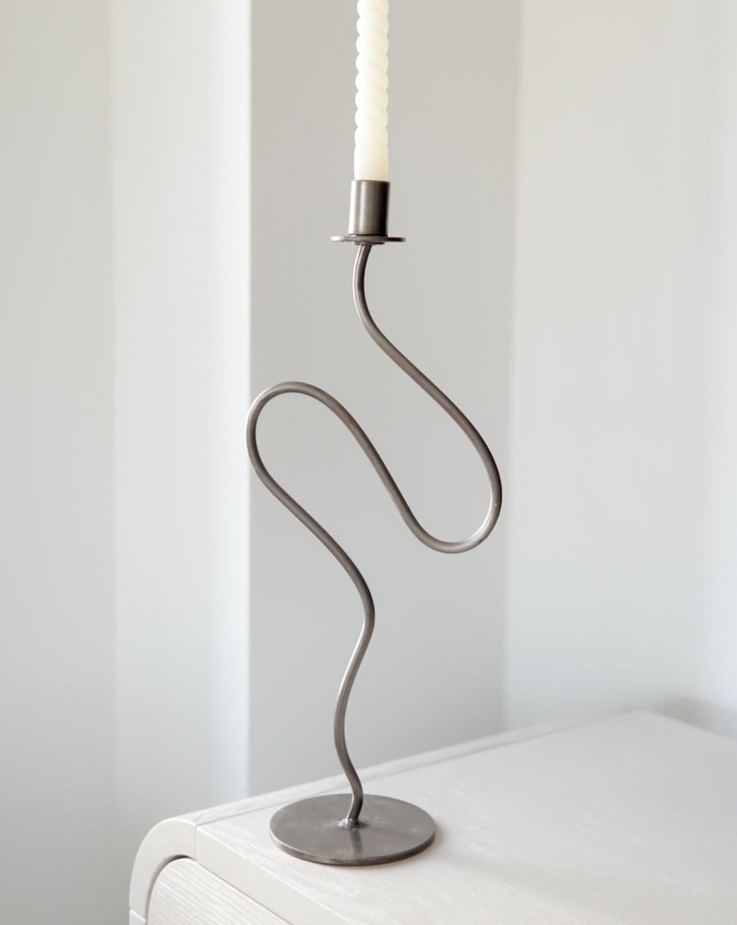 Tall Wavy Candlestick Holder