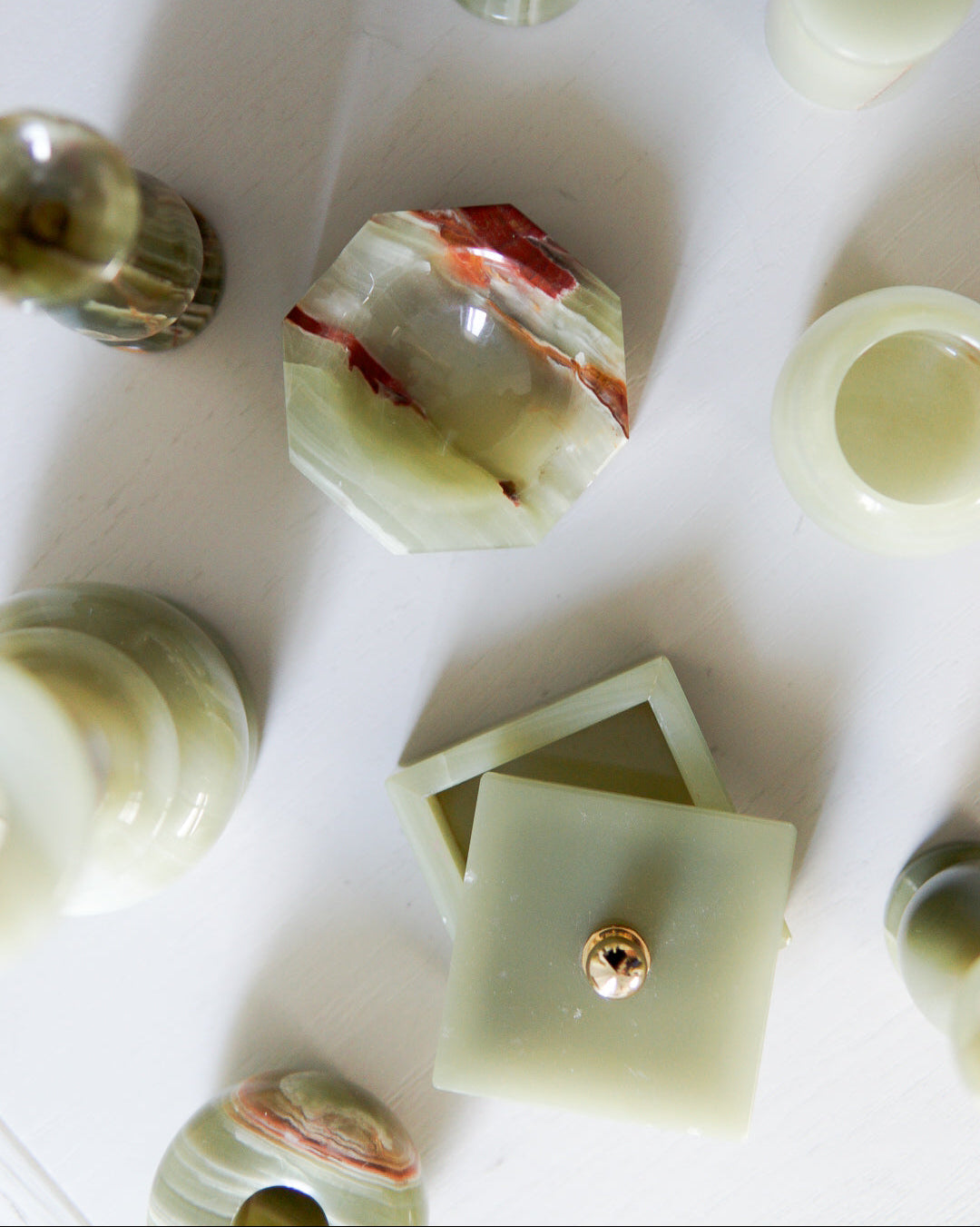 Green Onyx Candlestick Holder