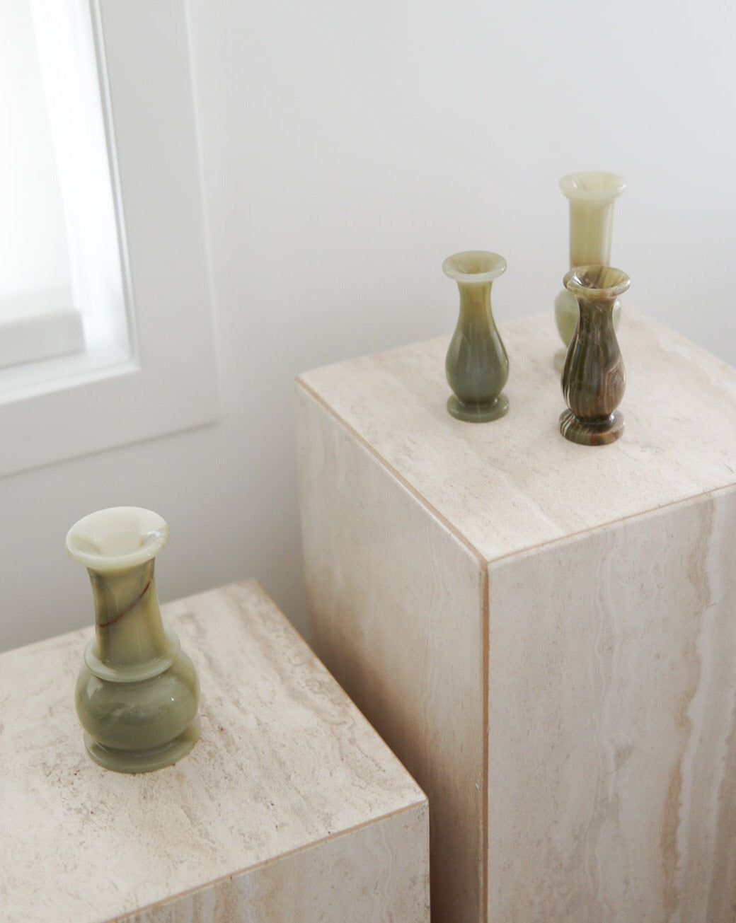 Various Small Onyx Bud Vases