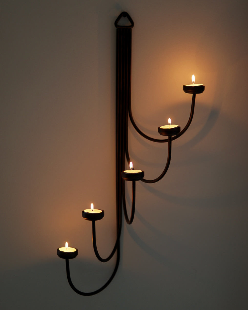 Cascading 5-Tier Tea Light Wall Sconce