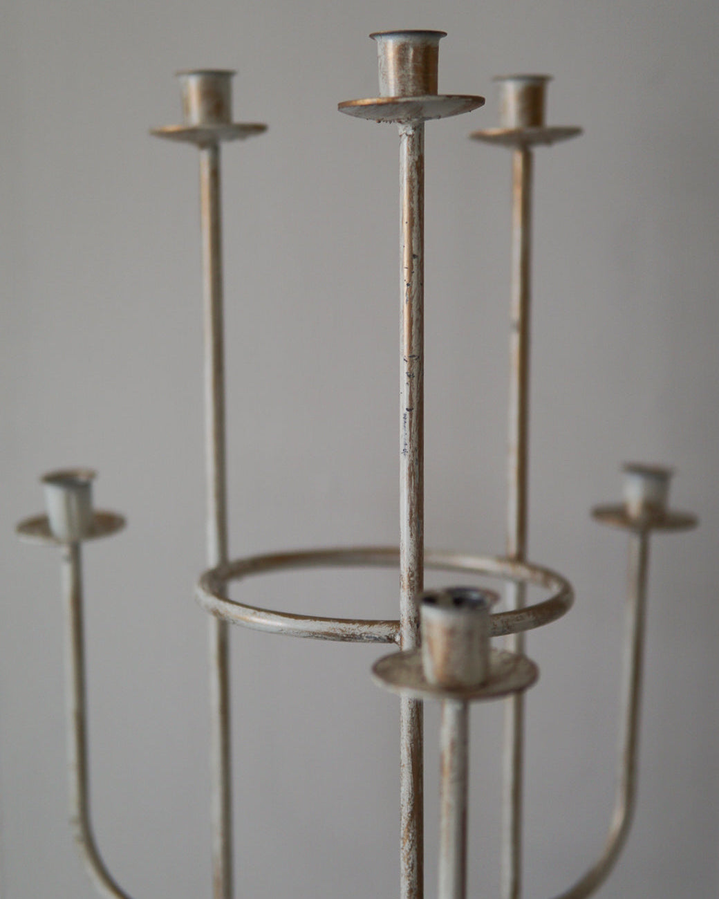 6-Tier Brushed Gold Floor Candelabra
