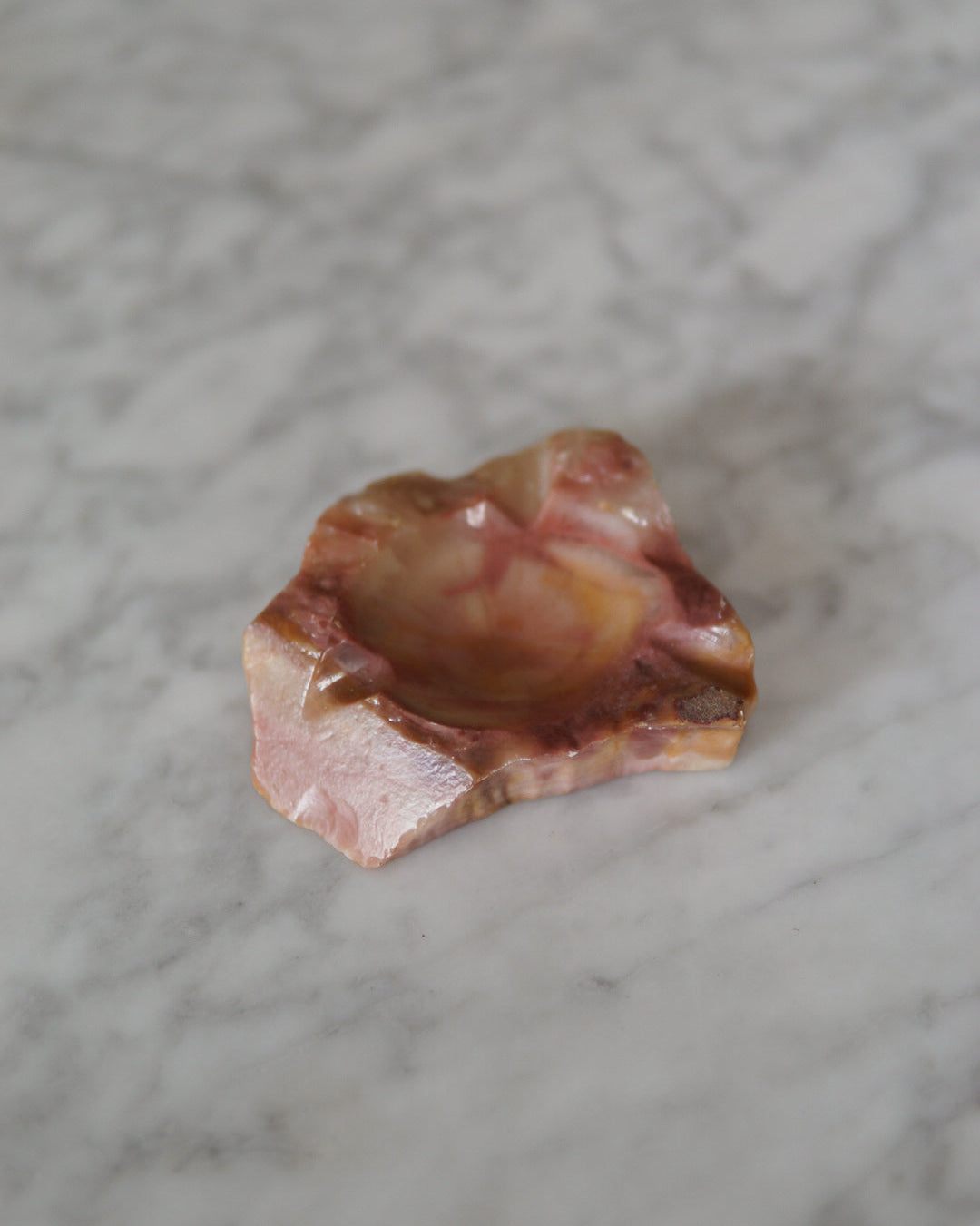 Vintage Hand-Carved Alabaster Ashtray
