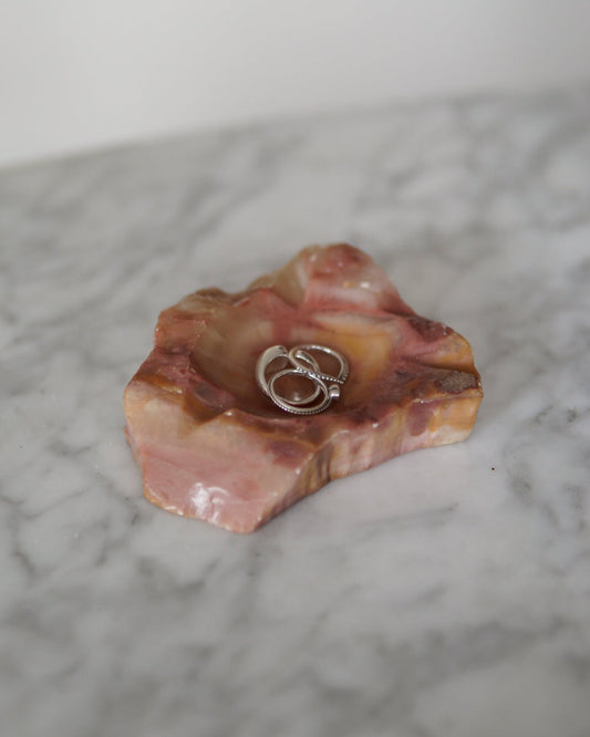 Vintage Hand-Carved Alabaster Ashtray