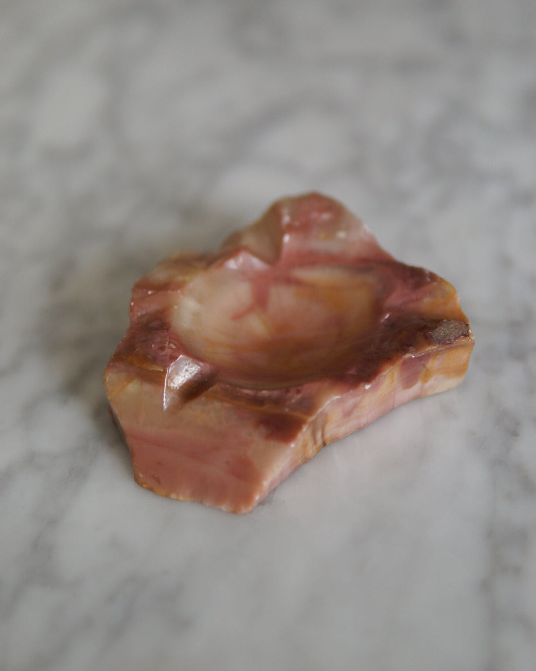 Vintage Hand-Carved Alabaster Ashtray