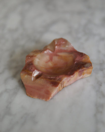 Vintage Hand-Carved Alabaster Ashtray