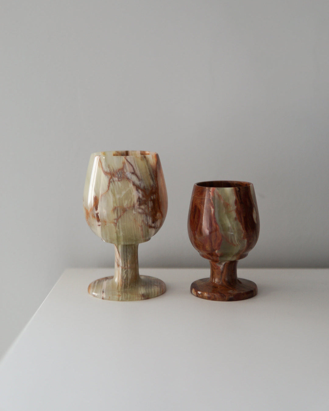 Pair of Vintage Onyx Goblets