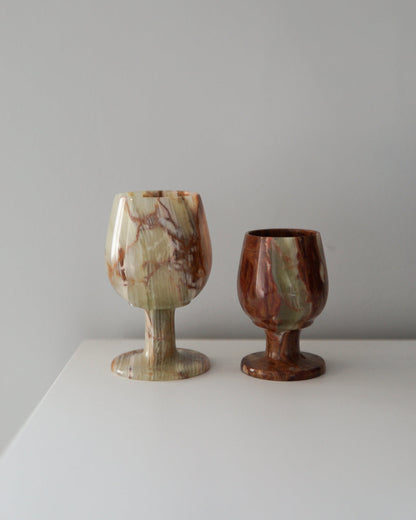 Pair of Vintage Onyx Goblets