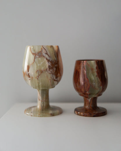 Pair of Vintage Onyx Goblets