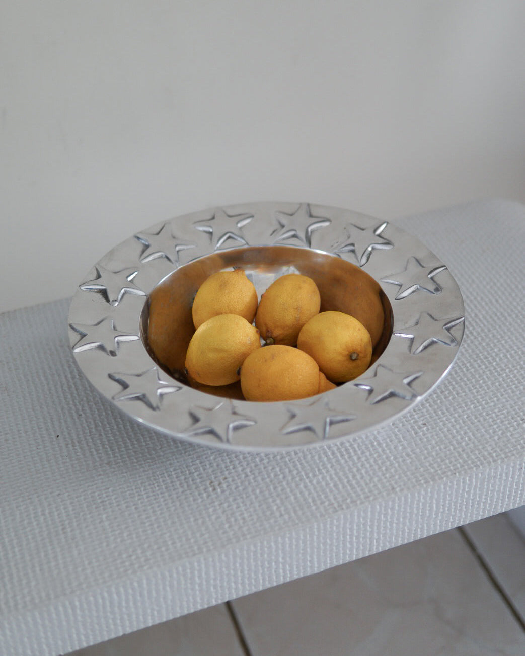 Large Pewter Star-Rimmed Bowl