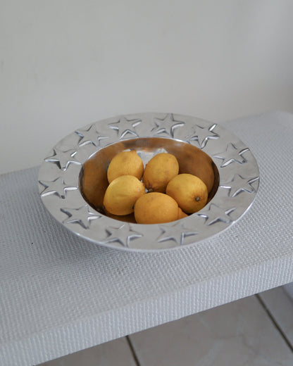 Large Pewter Star-Rimmed Bowl