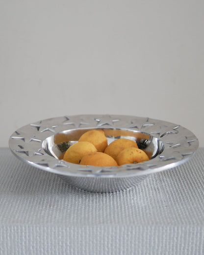 Large Pewter Star-Rimmed Bowl