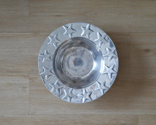 Large Pewter Star-Rimmed Bowl