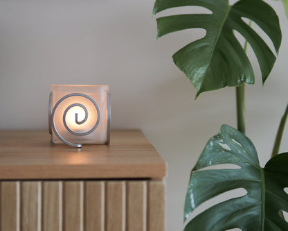 Frosted Swirly Tealight Holder