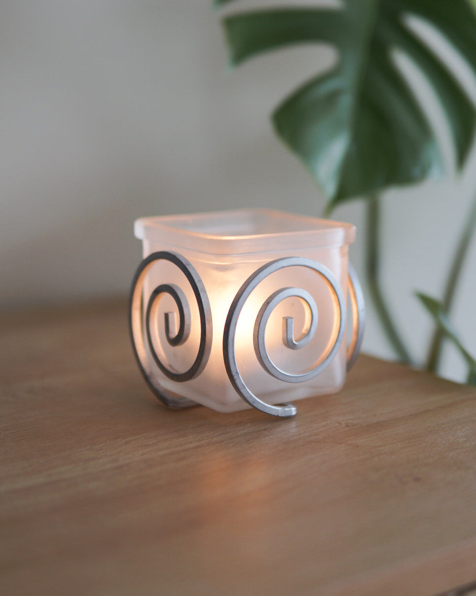 Frosted Swirly Tealight Holder
