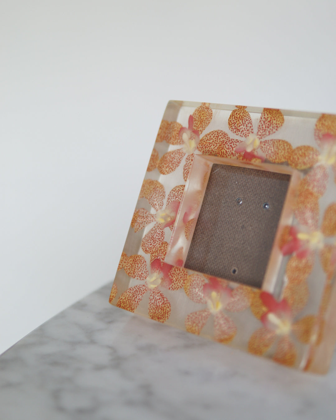 Acyclic Lucite Lily Picture Frame