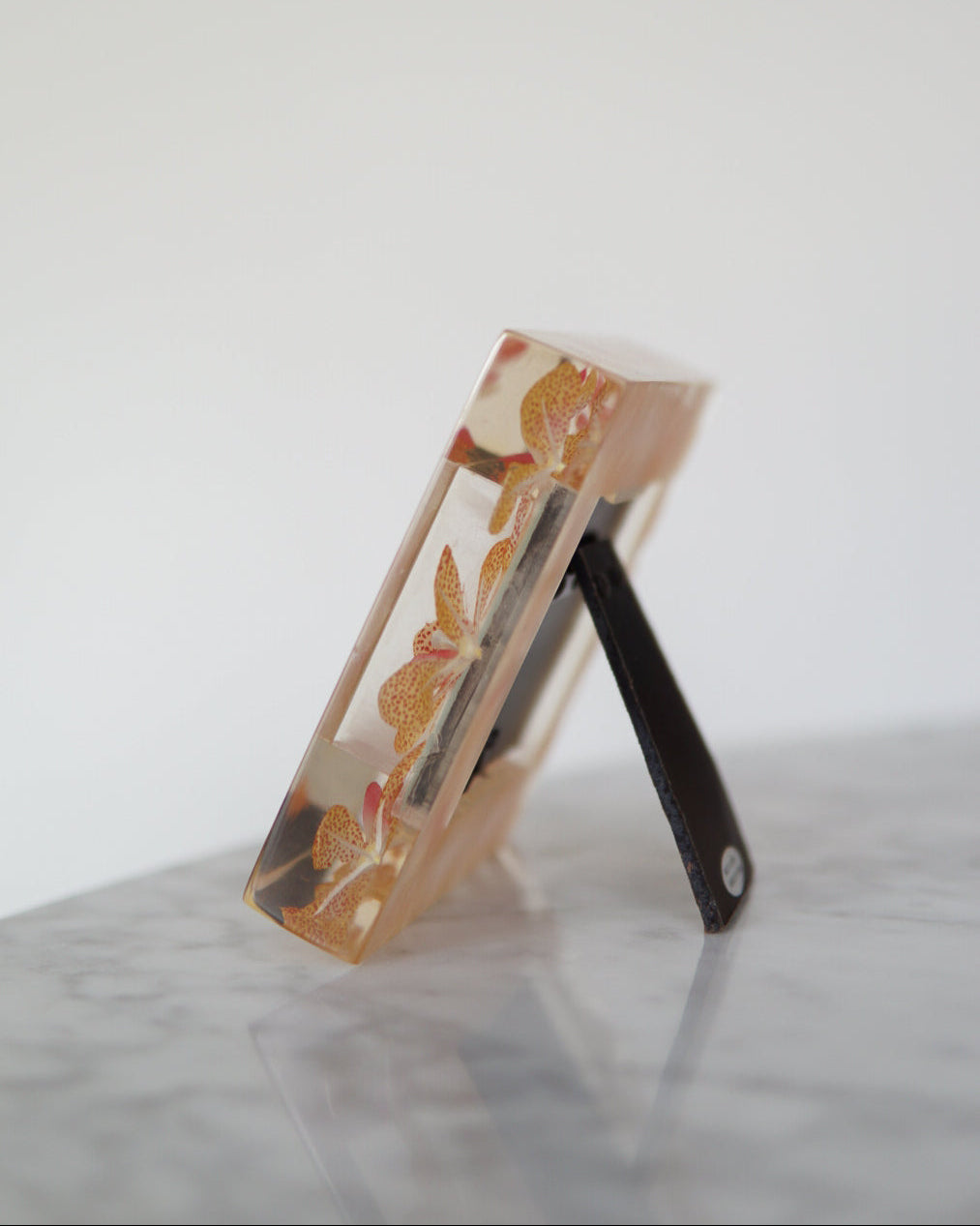 Acyclic Lucite Lily Picture Frame