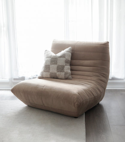 Beige Suede TOGO-Style One-Seater Sofa