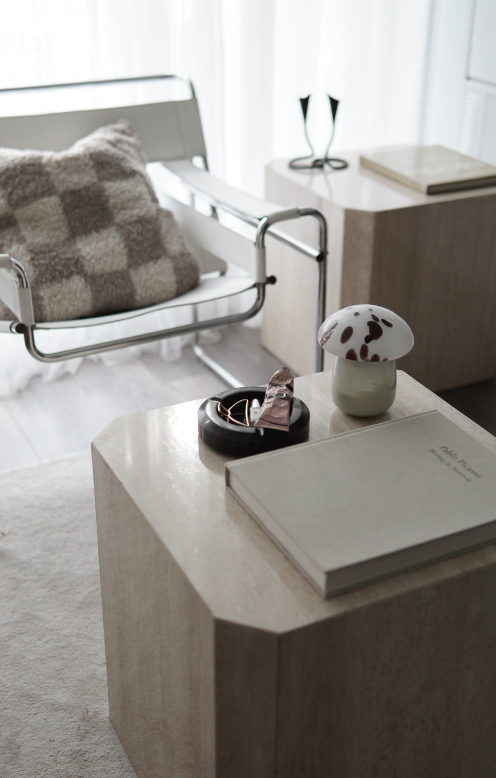 XL Vintage Travertine Cubes/Side Tables