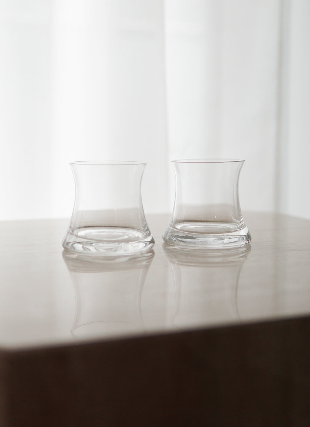 Set of Two Curved Drinking Glasses