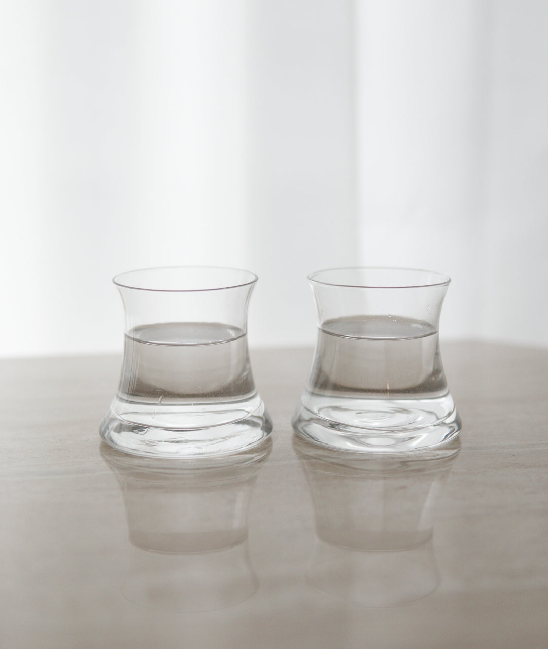 Set of Two Curved Drinking Glasses