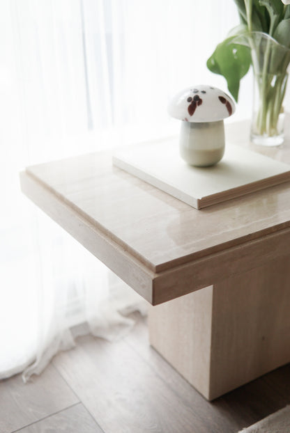 Vintage Travertine Side/Coffee Table