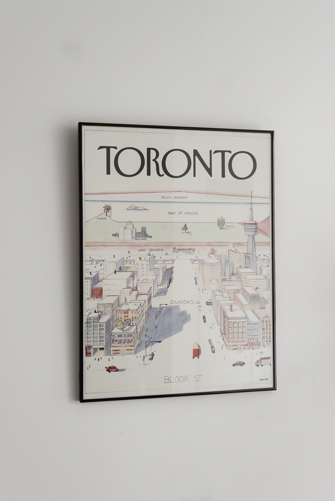 Vintage Toronto Framed Sketch by Monte
