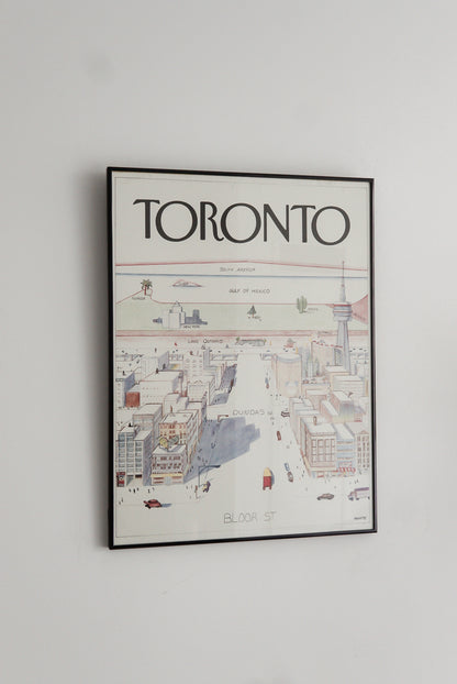 Vintage Toronto Framed Sketch by Monte