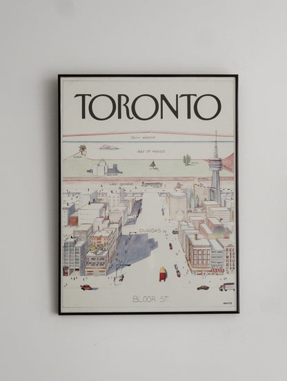 Vintage Toronto Framed Sketch by Monte