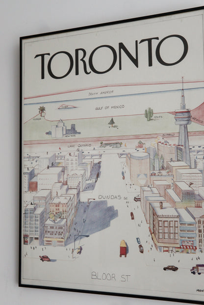 Vintage Toronto Framed Sketch by Monte