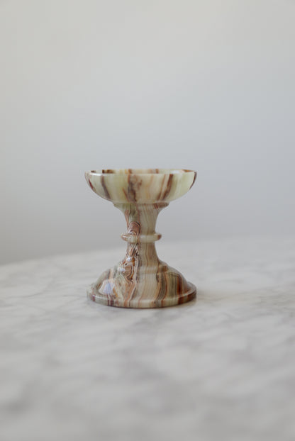 Pair of Onyx Pedestal Candleholders