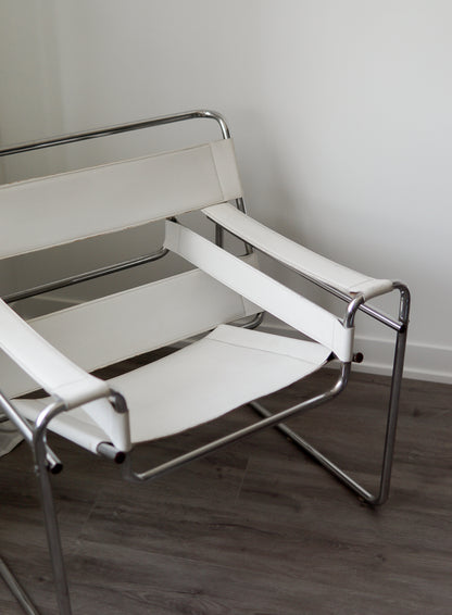 Vintage Wassily Replica in White and Chrome