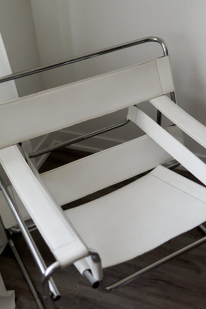 Vintage Wassily Replica in White and Chrome