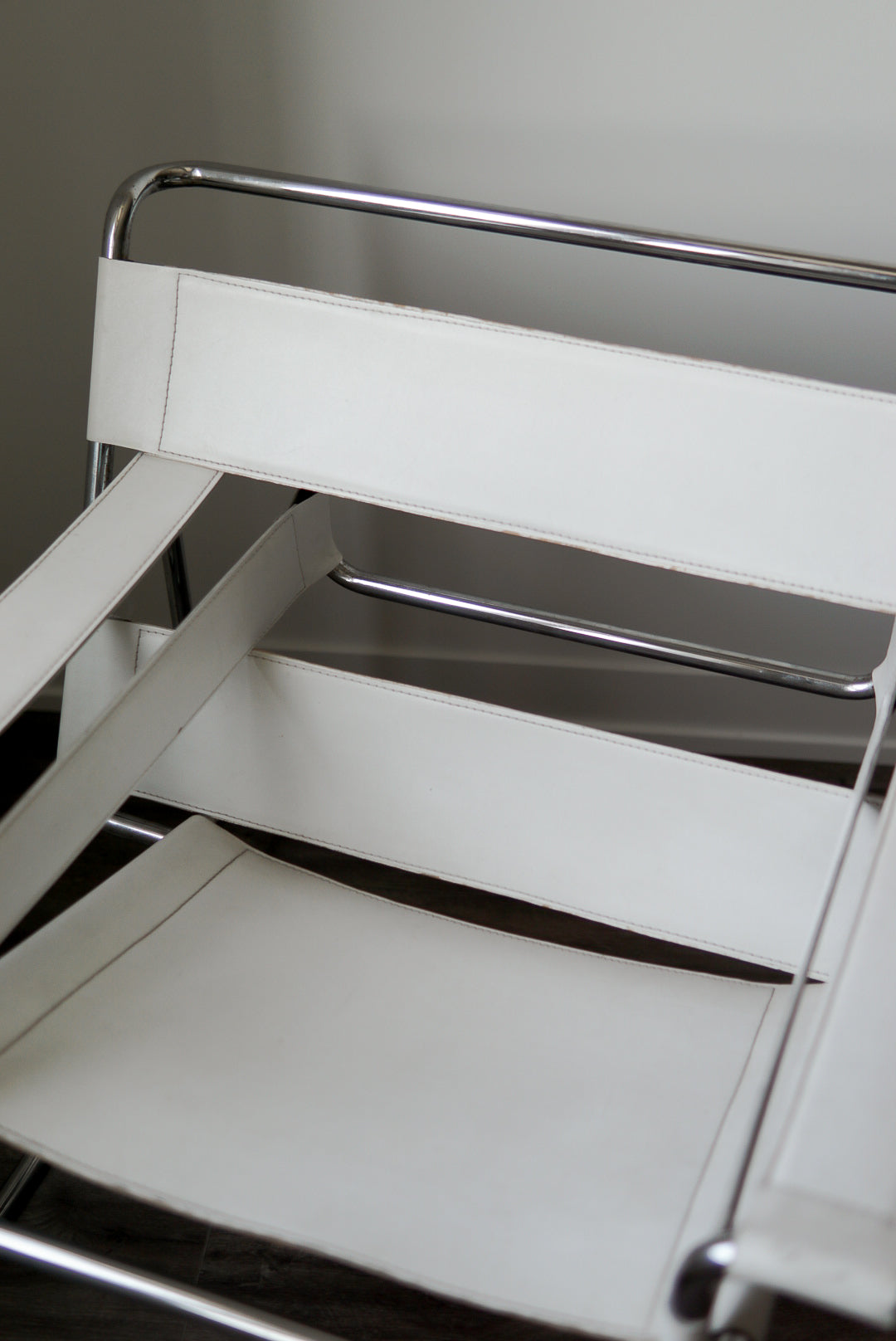Vintage Wassily Replica in White and Chrome