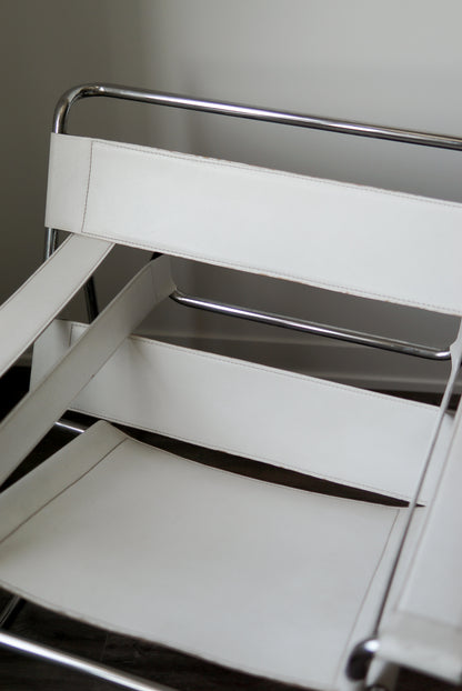 Vintage Wassily Replica in White and Chrome