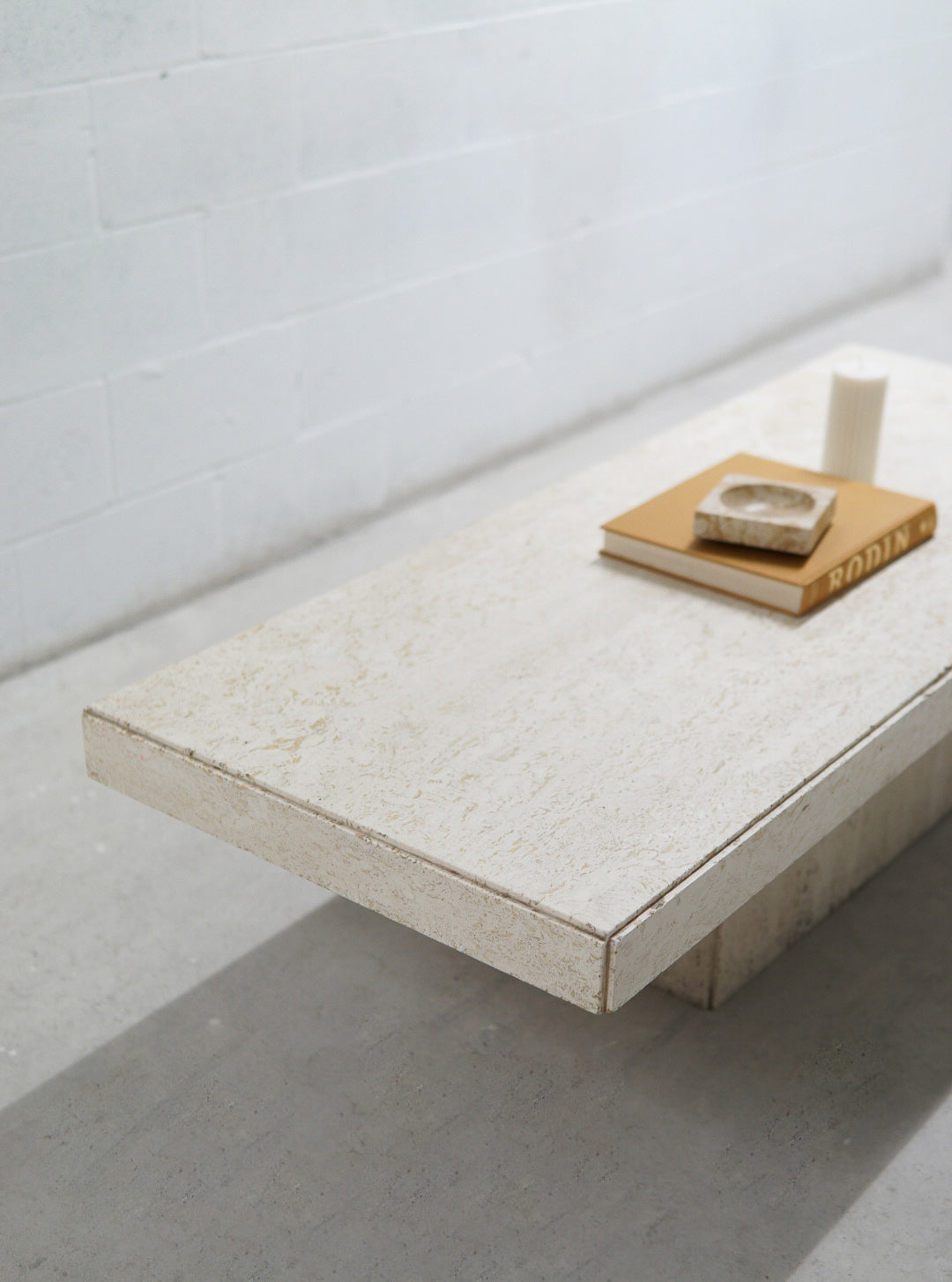 Vintage Rectangular Travertine Coffee Table