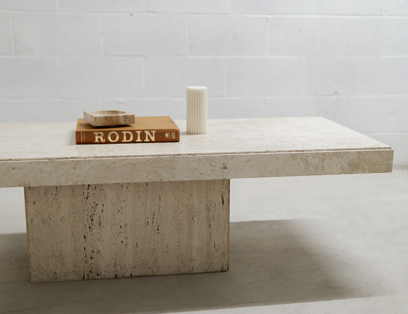 Vintage Rectangular Travertine Coffee Table