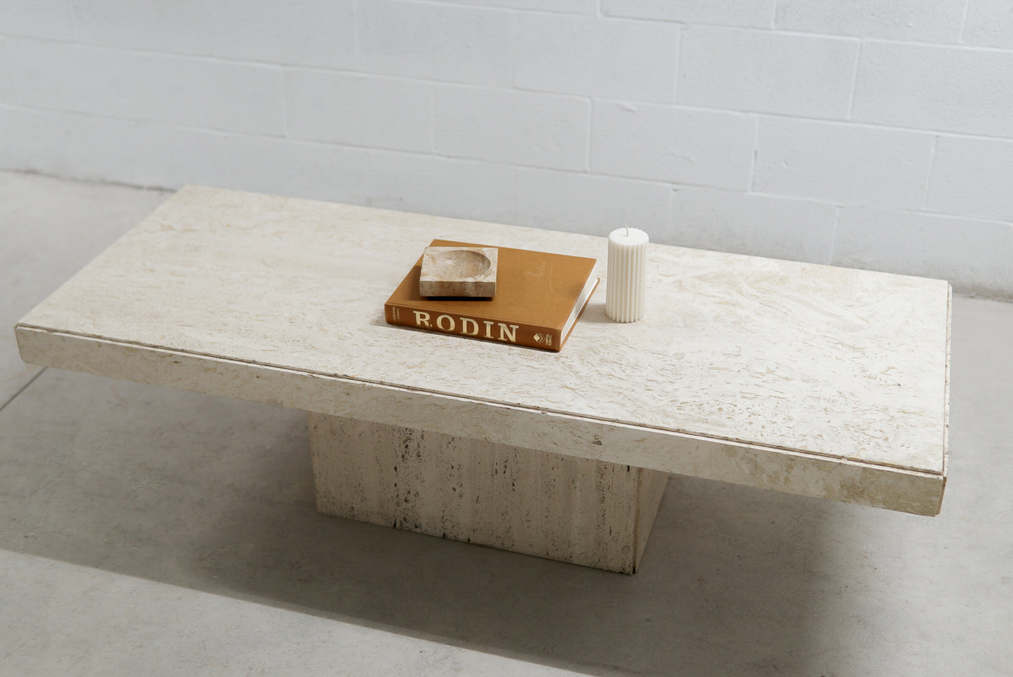 Vintage Rectangular Travertine Coffee Table