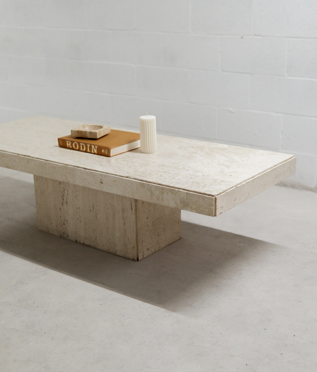 Vintage Rectangular Travertine Coffee Table