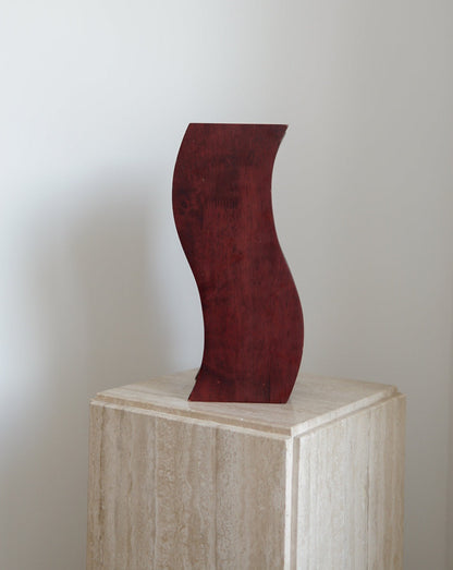 Desktop Wavy Burgundy Wooden Shelf