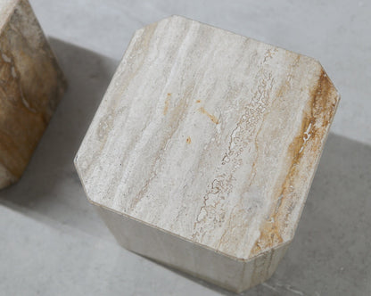 Small Vintage Travertine Cube