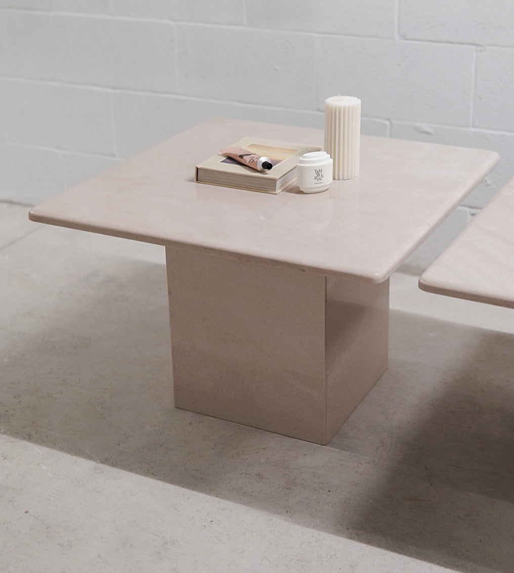 Vintage Pale Pink Granite Coffee Tables