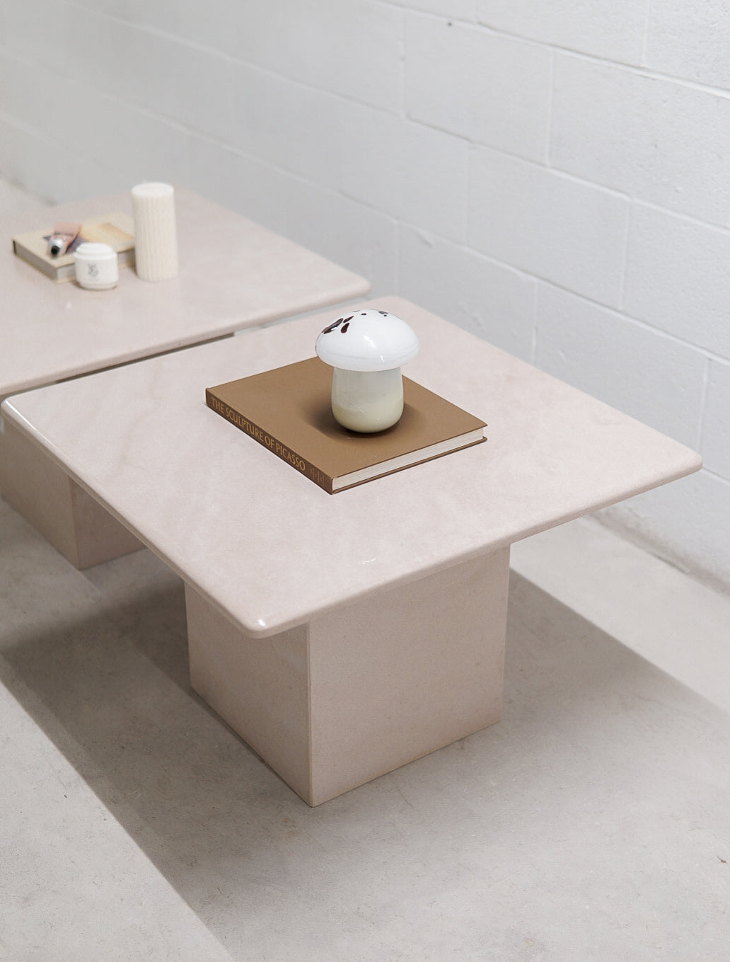 Vintage Pale Pink Granite Coffee Tables
