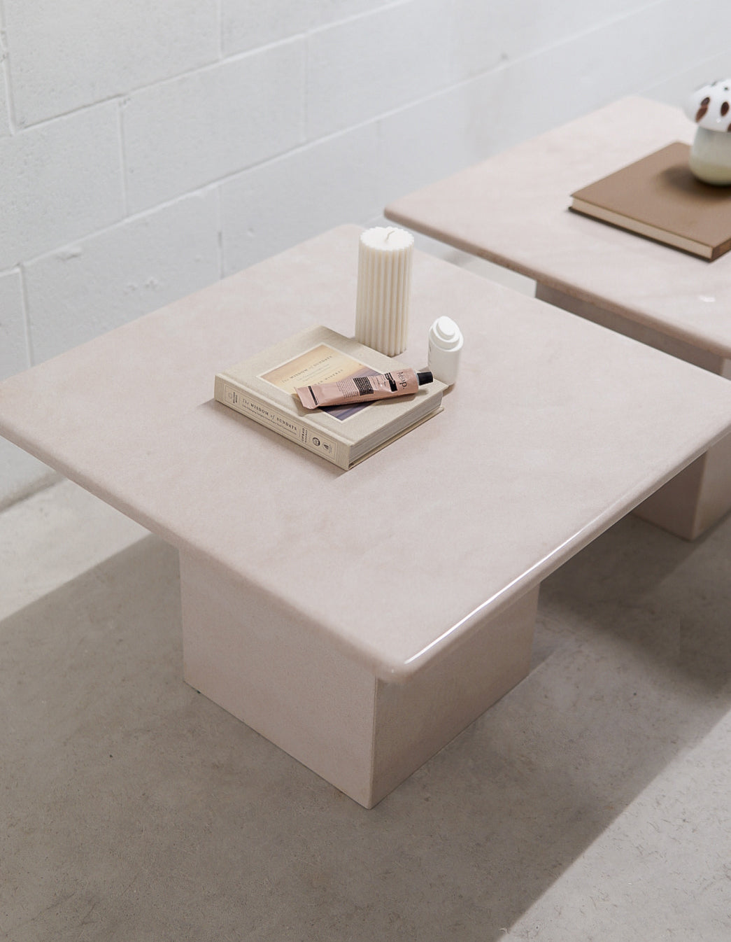 Vintage Pale Pink Granite Coffee Tables